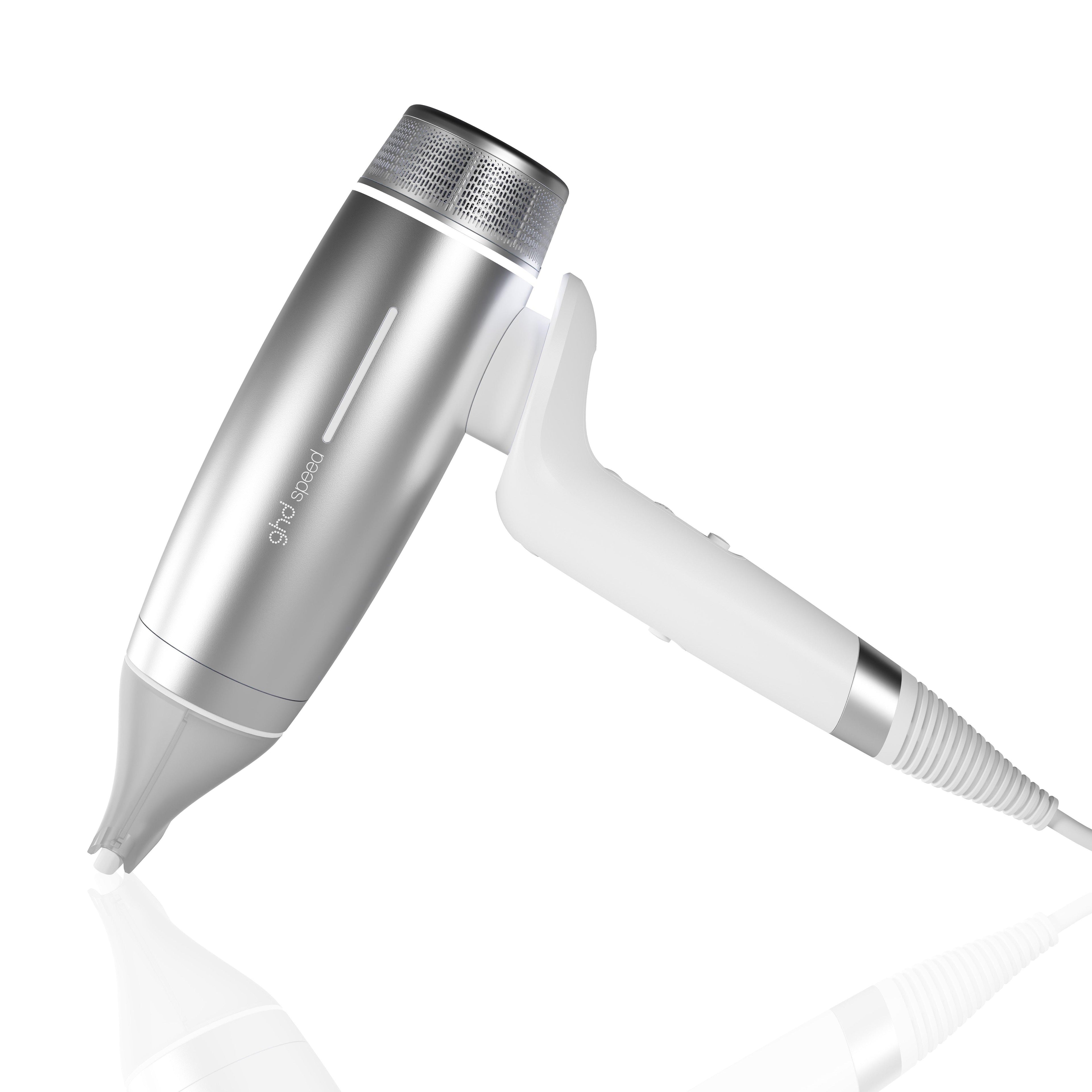 GHD Speed Hair Dryer in Silver White